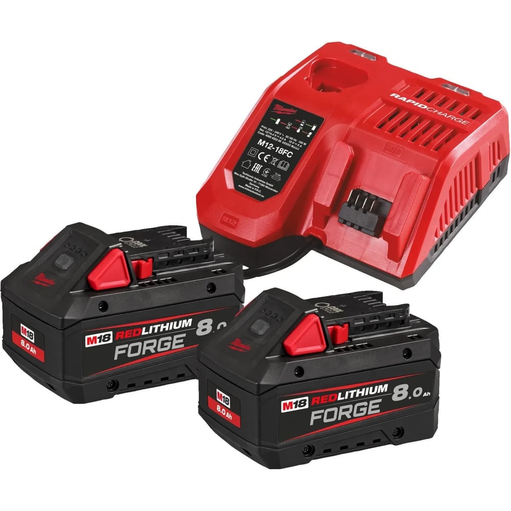 Изображение товара Аккумуляторный комплект Milwaukee M18 FORGENRG-802 8 А*ч с зарядным устройством