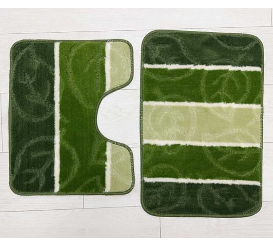 Изображение товара Комплект ковриков для ванной комнаты JOY HOME 40x60x90 Листопад зеленый 14712