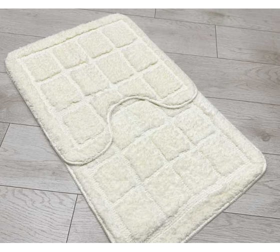Изображение товара Комплект ковриков для ванной комнаты JOY HOME 50x80 и 50/50 арт. HY2310007-1 Грейс белый 14755