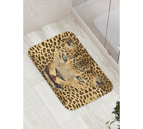 Изображение товара Коврик противоскользящий JoyArty "Присутствие леопарда" для ванной, сауны, бассейна, bath_7748