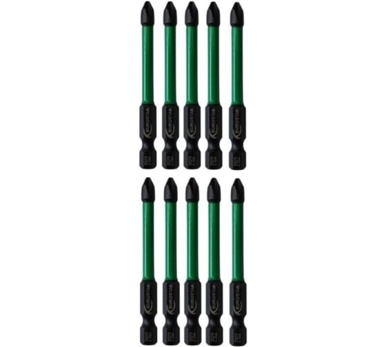 Изображение товара Бита EUROSTAR PH2 70 мм 1/4 для шуруповёрта и отверток 10 шт. АГ50063