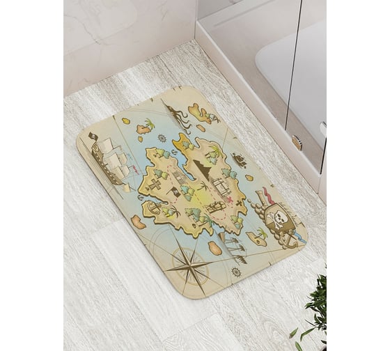Изображение товара Коврик противоскользящий JoyArty "Пиратские сокровища" для ванной, сауны, бассейна, bath_18566