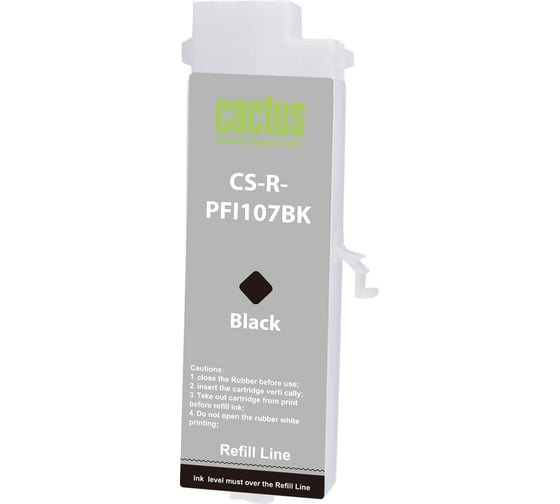 Изображение товара Картридж ПЗК струйный CACTUS CS-R-PFI107BK черный для Canon imageProGRAF iPF670/680/685/770/780/785 2103183