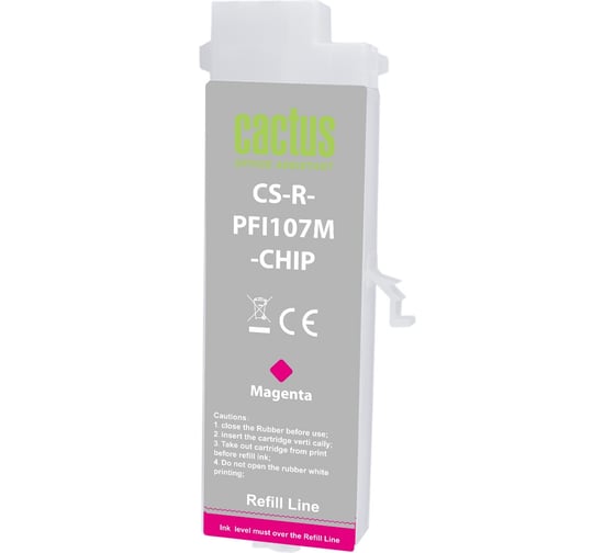Изображение товара Картридж ПЗК струйный CACTUS CS-R-PFI107M-CHIP пурпурный для Canon imageProGRAF iPF670/680/685/770/7 2103190