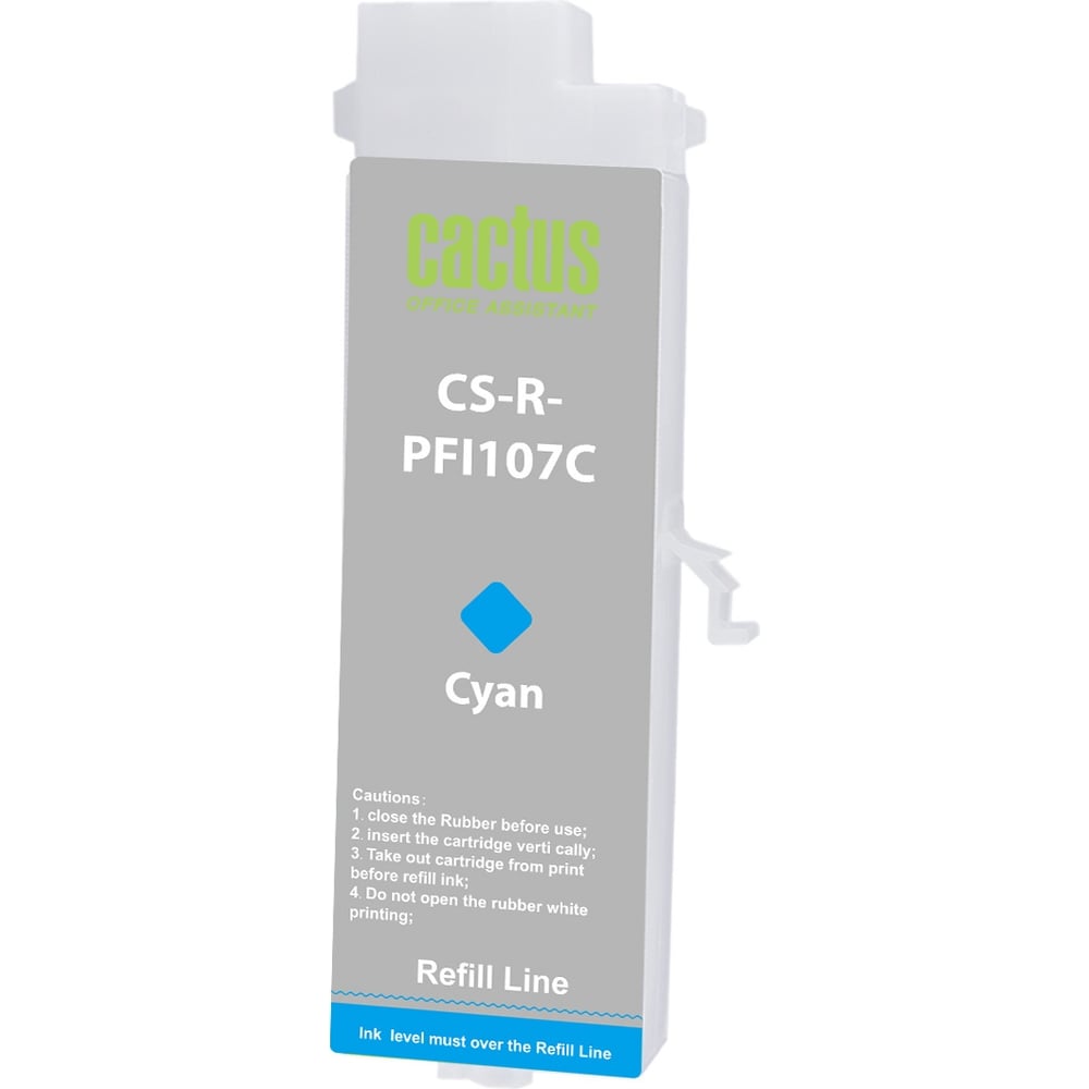 Изображение товара Картридж ПЗК струйный CACTUS CS-R-PFI107C голубой для Canon imageProGRAF iPF670/680/685/770/780/785 2103184