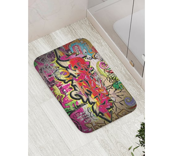 Изображение товара Коврик противоскользящий JoyArty "Обилие граффити" для ванной, сауны, бассейна, bath_19759