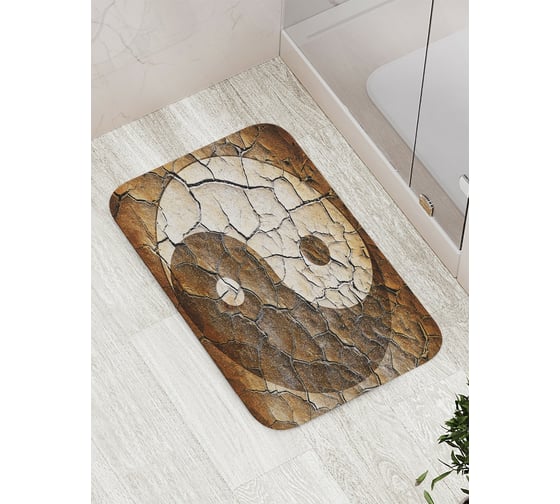 Изображение товара Коврик противоскользящий JoyArty "Трещины на Инь и ян" для ванной, сауны, бассейна, bath_18583