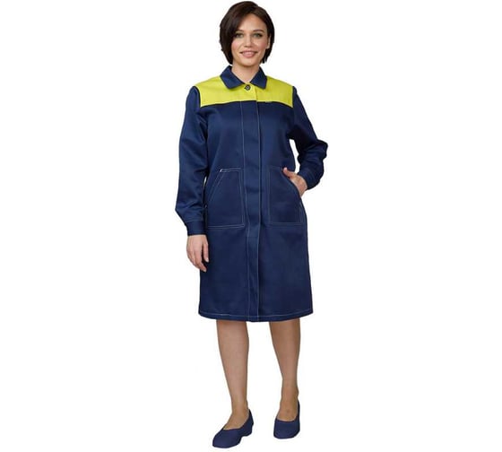 Изображение товара Халат женский Прабо Пантеон синий/жёлтый 96-100/158-164 (48/1) 13040