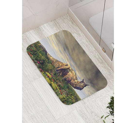 Изображение товара Коврик противоскользящий JoyArty "Затаившийся динозавр" для ванной, сауны, бассейна, bath_12641