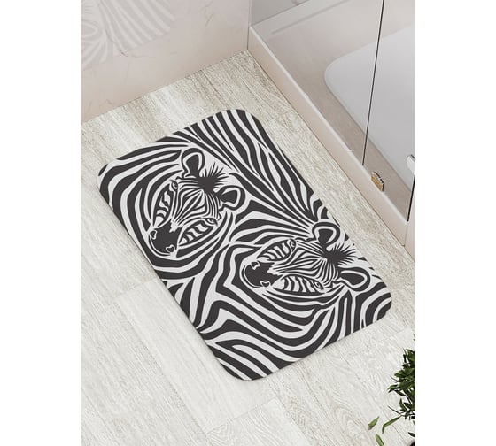 Изображение товара Коврик противоскользящий JoyArty "Прикосновение зебры" для ванной, сауны, бассейна, bath_10435