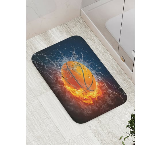 Изображение товара Коврик противоскользящий JoyArty "Баскетбольная стихия" для ванной, сауны, бассейна, bath_11459