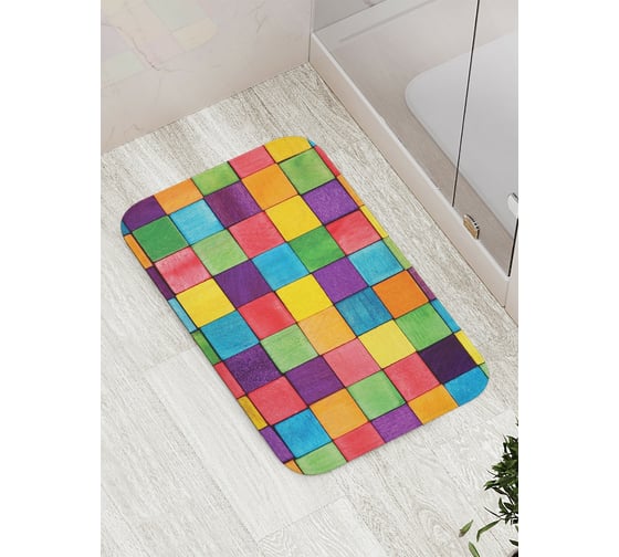 Изображение товара Коврик противоскользящий JoyArty "Радужная плитка" для ванной, сауны, бассейна, bath_12424