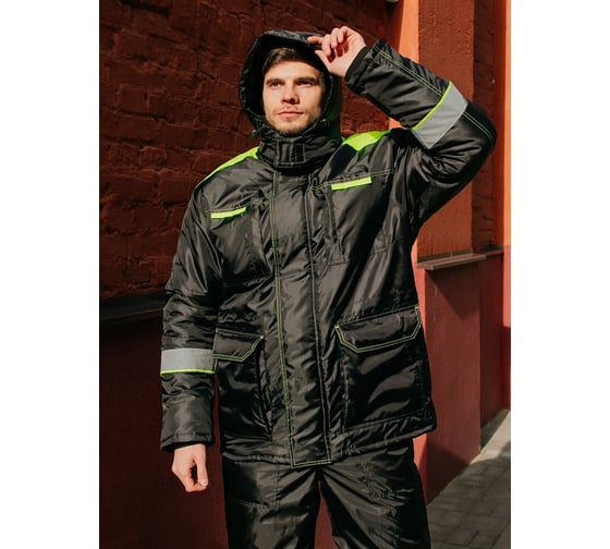 Изображение товара Куртка ООО ГУП Бисер  Мотор Lemon утепленная черный/лимон/СВП 96-100/182-188 4660391426740