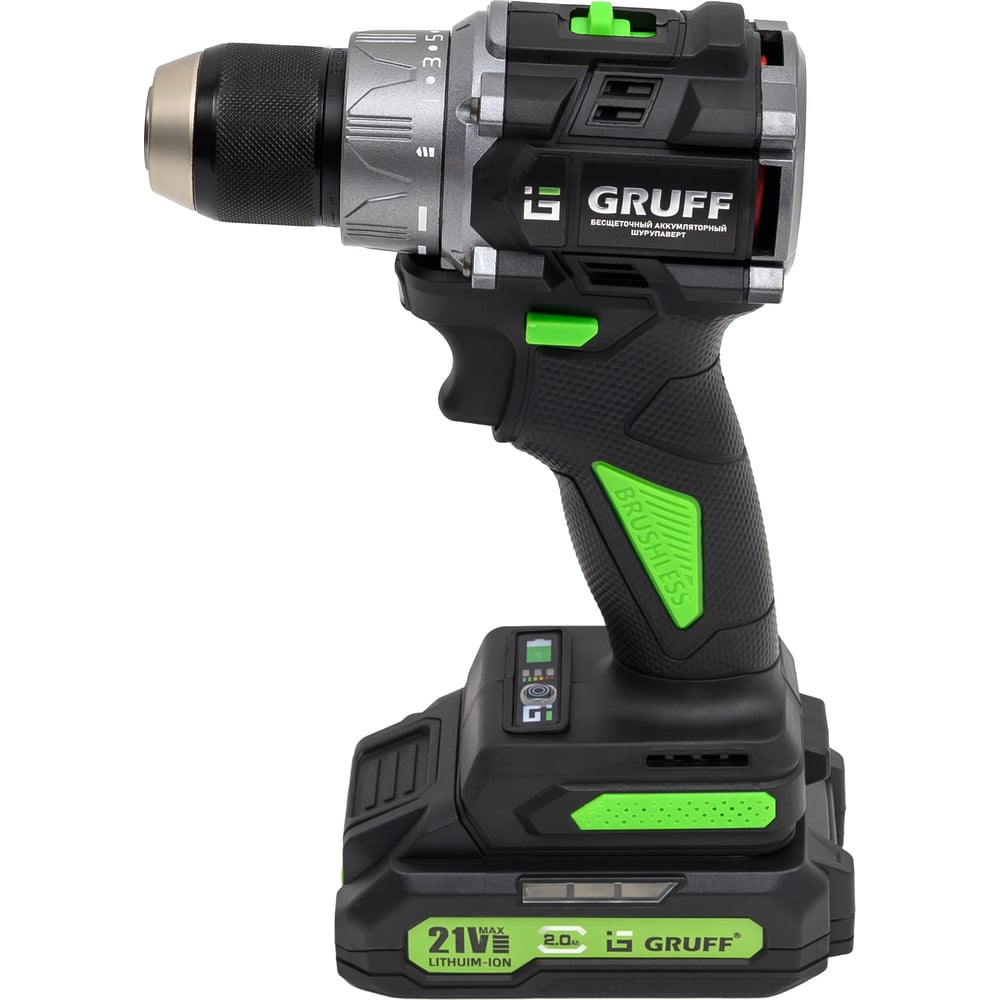 Изображение товара Аккумуляторный шуруповерт GRUFF GF-21 профессиональный 21 В 2 А*ч бесщеточный