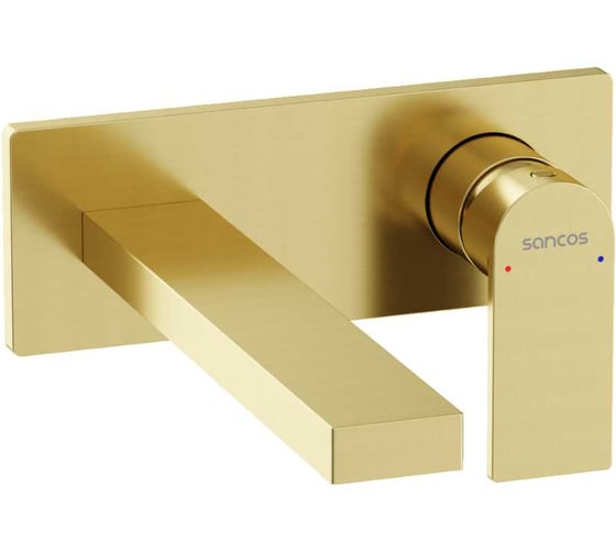 Изображение товара Смеситель для раковины Sancos Studio c внутренней частью, брашированное золото, PVD покрытие, арт. SC9017BG