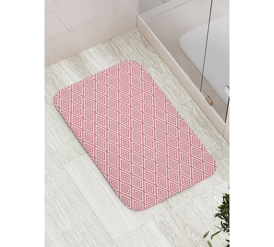 Изображение товара Коврик противоскользящий JoyArty "Розовая геометрия" для ванной, сауны, бассейна, bath_28934
