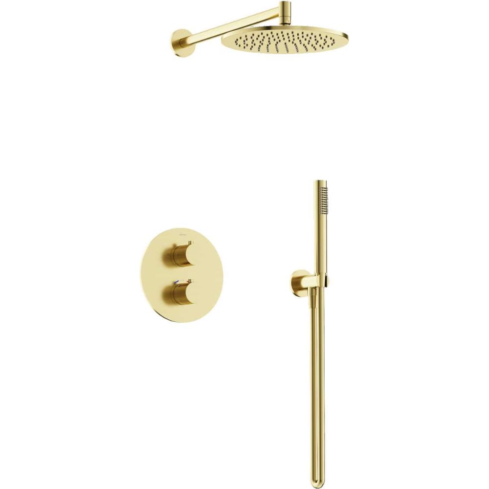 Изображение товара Душевой комплект Sancos Etna с термостатом и ручным душем в золотом цвете