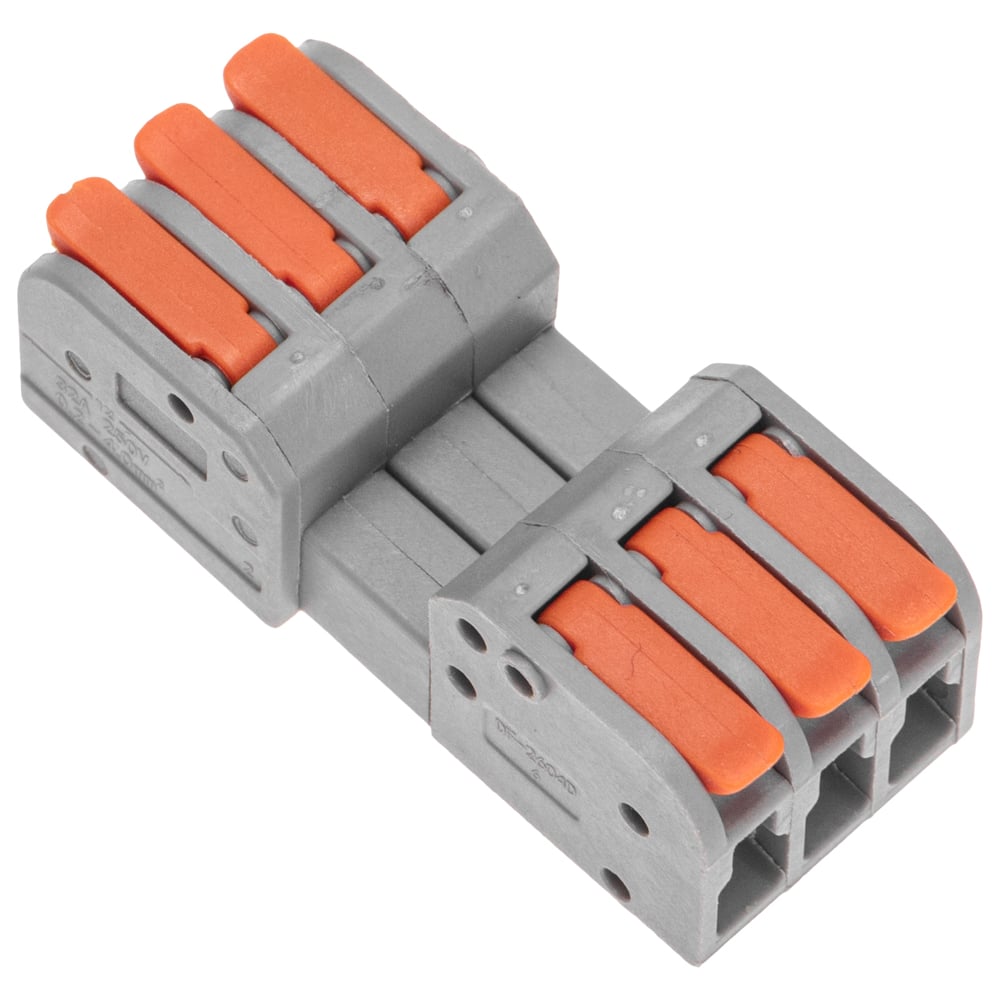 Изображение товара Клемма проходная разъемная 3 полюса REXANT СМК 222-423R серый