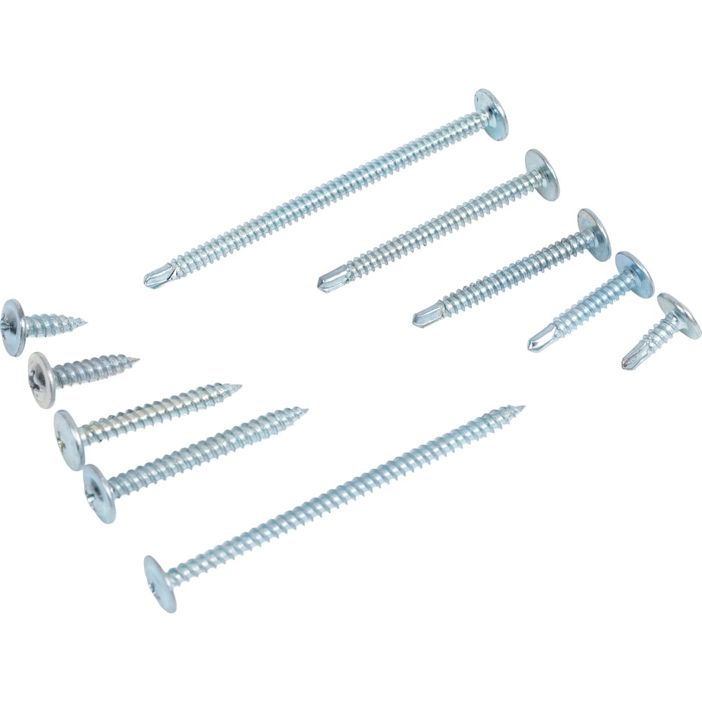 Изображение товара Набор саморезов оцинкованных с прессшайбой 250 шт Крепсталь NSP000001