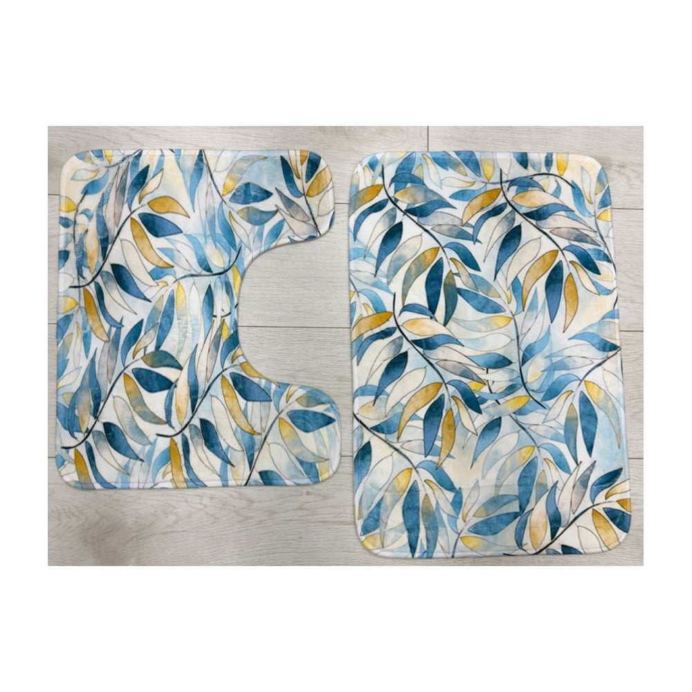 Изображение товара Комплект ковриков для ванной JOY HOME 40x60 и 40/50 Fresh Printed Листья