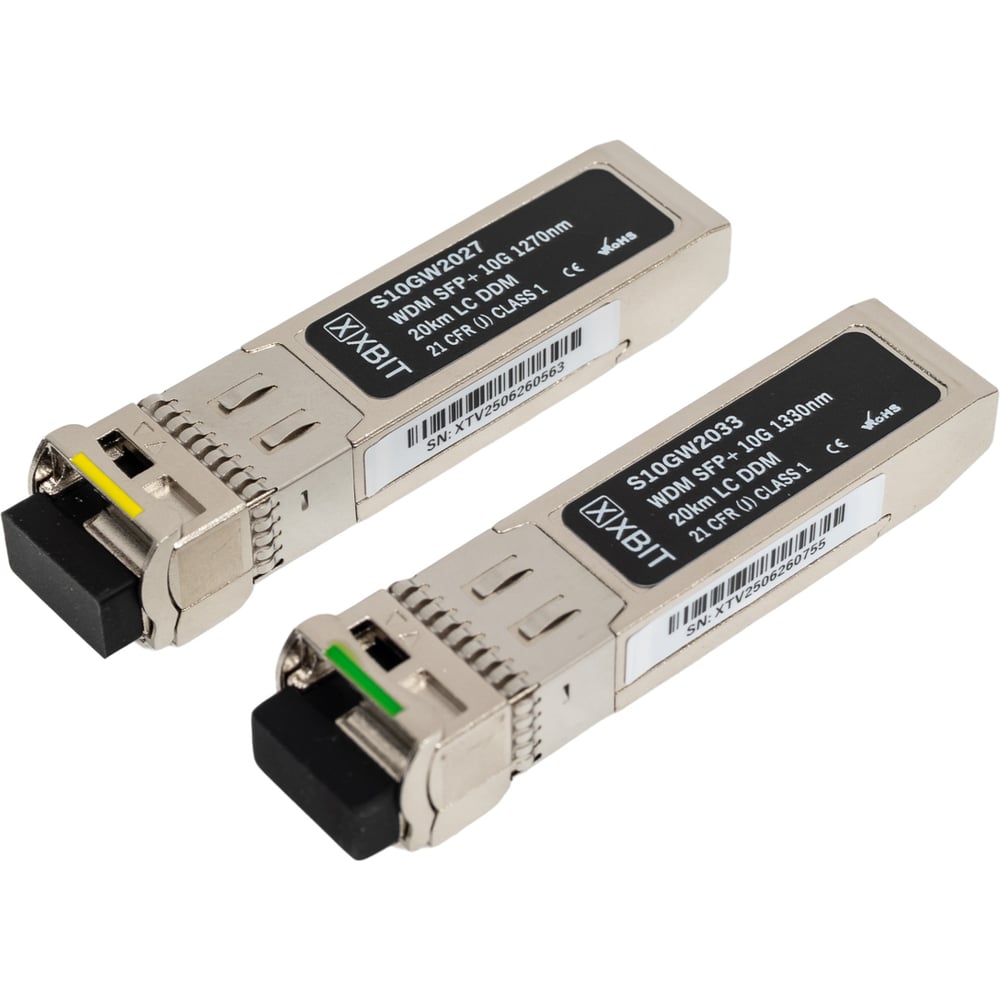 Изображение товара Комплект модулей SFP+ 10G WDM 1330/1270nm LC 20км XBIT