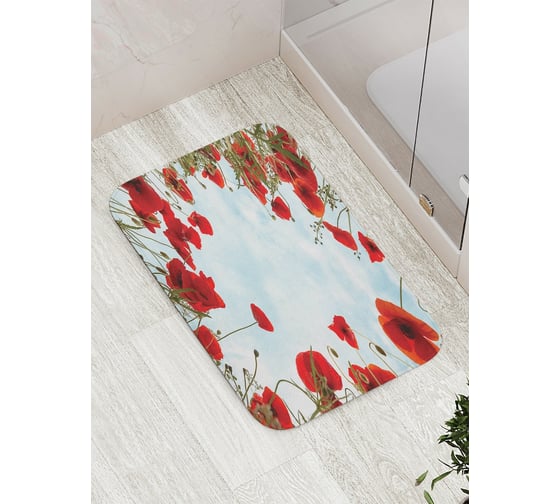 Изображение товара Коврик противоскользящий JoyArty "Маковый сон" для ванной, сауны, бассейна, bath_6262