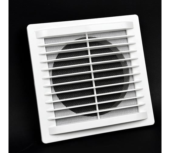 Изображение товара Решетка KRAFTAIR разъемная, с москитной сеткой, 175x175, с фланцем 125мм К009