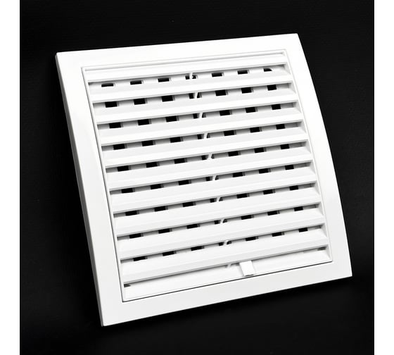 Изображение товара Вентиляционная решетка KRAFTAIR 170x170, разъемная, со шторкой, в рамке, белая Решетка 170х170 Ш Д