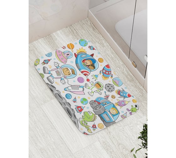 Изображение товара Коврик противоскользящий JoyArty "Космическое веселье" для ванной, сауны, бассейна, bath_19579