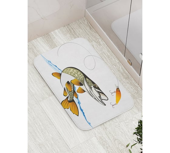 Изображение товара Коврик противоскользящий JoyArty "Хищная рыбалка" для ванной, сауны, бассейна, bath_21310