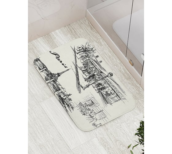 Изображение товара Коврик противоскользящий JoyArty "Жизнь кипит в Париже" для ванной, сауны, бассейна, bath_16239