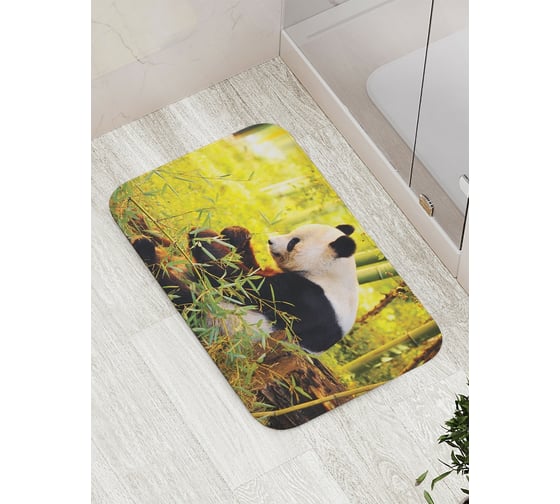 Изображение товара Коврик противоскользящий JoyArty "Панда задумалась" для ванной, сауны, бассейна, bath_18124