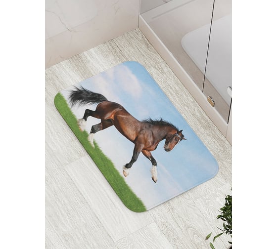 Изображение товара Коврик противоскользящий JoyArty "Мощная лошадь" для ванной, сауны, бассейна, bath_16158