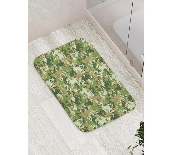 Изображение товара Коврик противоскользящий JoyArty "Камуфляж с лягушками" для ванной, сауны, бассейна, bath_15260