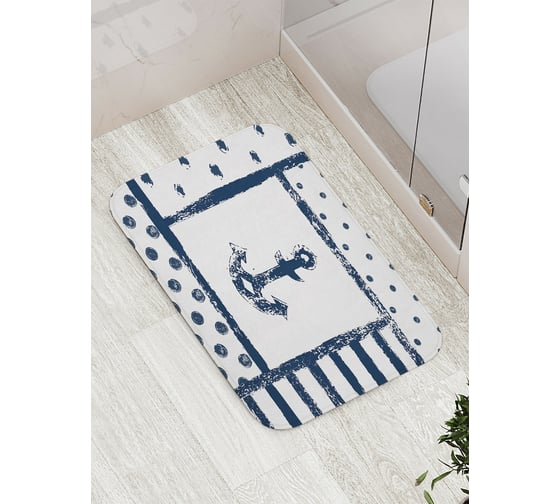 Изображение товара Коврик противоскользящий JoyArty "Морская композиция с якорем" для ванной, сауны, бассейна, bath_15938