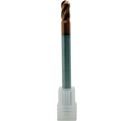 Изображение товара Фреза сферическая твердосплавная TORNERI ц/х ф 6.0x12x75 мм z=4 по стали, с покрытием TiXCo, HRC 55 Т026303