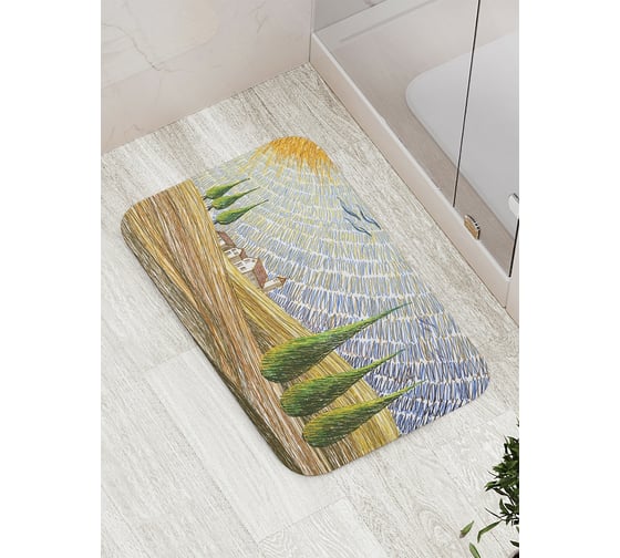 Изображение товара Коврик противоскользящий JoyArty "На сельских полях Европы" для ванной, сауны, бассейна, bath_14594