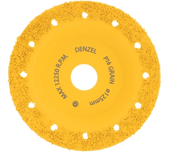 Изображение товара Чашка твёрдосплавная зачистная DENZEL 125 мм, плоская, среднее зерно #16 72975