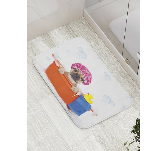 Изображение товара Коврик противоскользящий JoyArty "Пес в ванной" для ванной, сауны, бассейна, bath_7642
