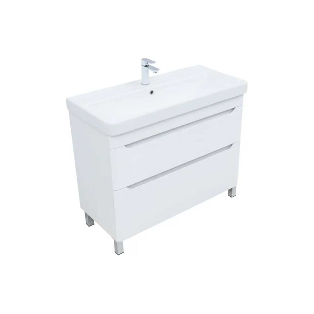 Изображение товара Тумба Logan TWIN 100 напольная, белый сатин (346054) 00346054