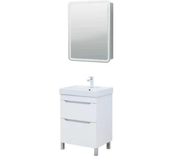 Изображение товара Тумба Logan TWIN 60 напольная, белый сатин (346052) 00346052