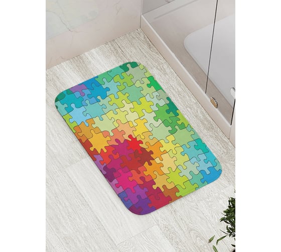 Изображение товара Коврик противоскользящий JoyArty "Цветные пазлы" для ванной, сауны, бассейна, bath_29129