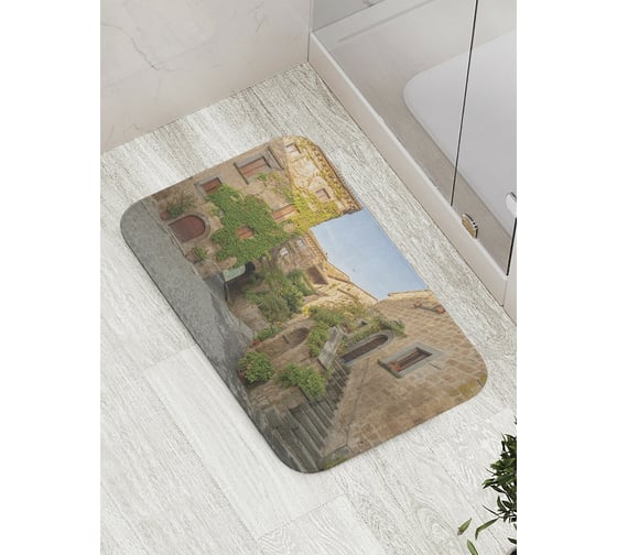 Изображение товара Коврик противоскользящий JoyArty "Заброшенный двор" для ванной, сауны, бассейна, bath_9197