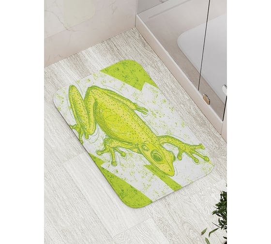 Изображение товара Коврик противоскользящий JoyArty "Мирная лягушка" для ванной, сауны, бассейна, bath_15251