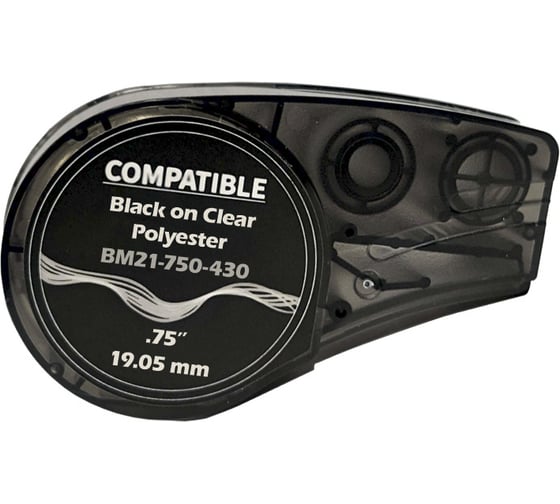 Изображение товара Лента для BMP21Plus Русмарк BMP210 BM21-750-430 19.05мм/6.4м, полиэстер, черный на прозрачном Китай RM110901
