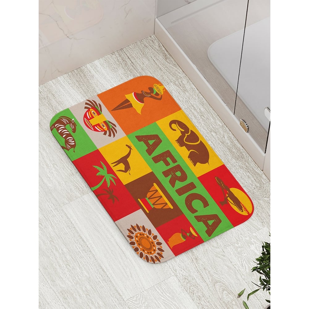 Изображение товара Коврик противоскользящий JoyArty Африканская культура для ванной сауны бассейна