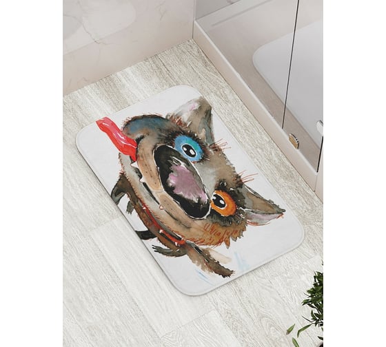 Изображение товара Коврик противоскользящий JoyArty "Дружелюбный пес" для ванной, сауны, бассейна, bath_31462