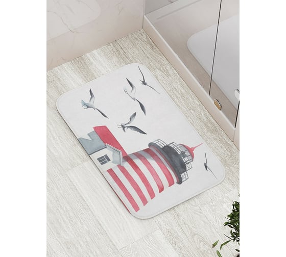Изображение товара Коврик противоскользящий JoyArty "Чайки на маяке" для ванной, сауны, бассейна, bath_14958