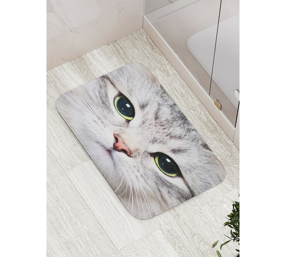 Изображение товара Коврик противоскользящий JoyArty "Суровый котик" для ванной, сауны, бассейна, bath_2736