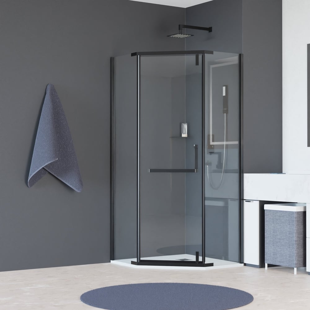 Изображение товара Душевой уголок RGW 80х80х195 с прозрачной стеклянной шторкой и антикапля